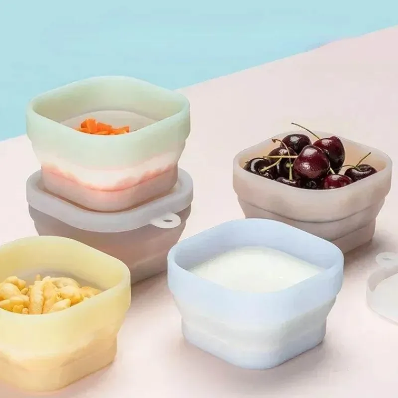 Tom Küche & Esszimmer-Faltbare Schüssel aus Silikon – Tragbare Bento-Box, Lebensmittelbehälter
