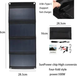 Gear Up u0026 Go Outdoor-Artikel|Outdoor-Gadgets-Faltbare Solar-Powerbank – Tragbares Reiseladegerät