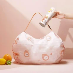 Gear Up u0026 Go Outdoor-Gadgets|Outdoor-Artikel-Faltbare, wiederverwendbare Einkaufstasche mit Blumenmuster – farbenfrohe, umweltfreundliche Tragetasche