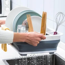 Deco Küche & Esszimmer-Faltbarer Abtropfständer – Platzsparender Küchen-Organizer