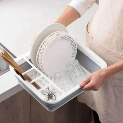 Deco Küche & Esszimmer-Faltbarer Abtropfständer – Platzsparender Küchen-Organizer