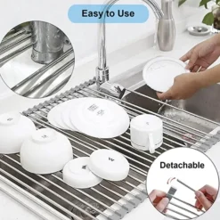 Cozy Living Küche & Esszimmer-Faltbarer Abtropfständer für die Spüle – platzsparender Küchen-Organizer