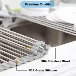 Cozy Living Küche & Esszimmer-Faltbarer Abtropfständer für die Spüle – platzsparender Küchen-Organizer