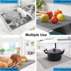 Cozy Living Küche & Esszimmer-Faltbarer Abtropfständer für die Spüle – platzsparender Küchen-Organizer