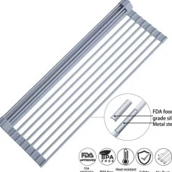 Cozy Living Küche & Esszimmer-Faltbarer Abtropfständer für die Spüle – platzsparender Küchen-Organizer