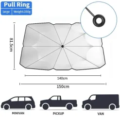 Wild u0026 Free Gear Autozubehör|Automobilindustrie-Faltbarer Auto-Windschutzscheiben-Regenschirm – Sonnenschutz zum Schutz des Fahrzeugs