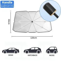 Wild u0026 Free Gear Autozubehör|Automobilindustrie-Faltbarer Auto-Windschutzscheiben-Regenschirm – Sonnenschutz zum Schutz des Fahrzeugs