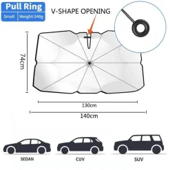 Wild u0026 Free Gear Autozubehör|Automobilindustrie-Faltbarer Auto-Windschutzscheiben-Regenschirm – Sonnenschutz zum Schutz des Fahrzeugs