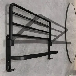 The Blissful Bath Badezimmer-Faltbarer Handtuchhalter aus Aluminium – platzsparender Badezimmer-Organizer