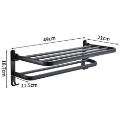 The Blissful Bath Badezimmer-Faltbarer Handtuchhalter aus Aluminium – platzsparender Badezimmer-Organizer