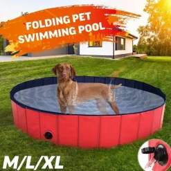 Decor Haustierzubehör-Faltbarer Haustier-Badepool - Tragbarer Hunde- und Katzenpool