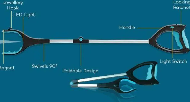 Roam Ready Mobilitäts- Und Support-Tools|Heimwerkzeuge-Faltbarer Müllgreifer – rotierendes Abfallgreifwerkzeug mit langem Griff