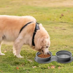 Furry Haven Haustierzubehör|Tierfütterung-Faltbarer Reise-Futternapf für Haustiere – Doppelter Futternapf für Hunde und Katzen