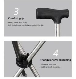 Tranquil Touch Mobilitäts- Und Support-Tools|Gesundheits-Gadgets-Faltbarer Reise-Gehstock – Ultraleichte Gehstockstütze