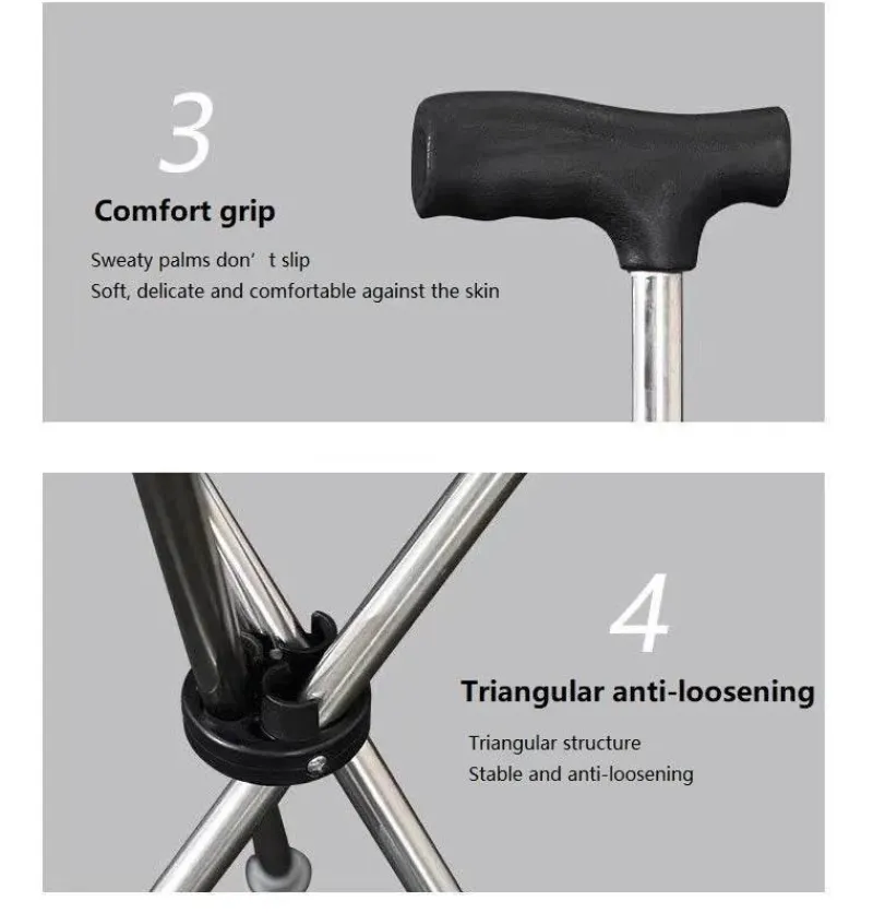 Tranquil Touch Mobilitäts- Und Support-Tools|Gesundheits-Gadgets-Faltbarer Reise-Gehstock – Ultraleichte Gehstockstütze