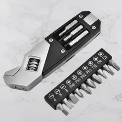 The Decor Haven Fahrräder & Verkehr|Camping Im Freien-Faltbarer Schraubenschlüssel-Werkzeugsatz aus Edelstahl – Pro Expert Mechanic Tools