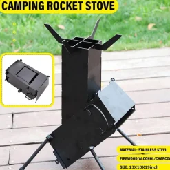 Trail u0026 Beyond Camping-Werkzeuge|Camping Im Freien-Faltbarer tragbarer Titan-BBQ-Grill – Outdoor-Kocher aus Edelstahl