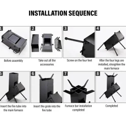 Trail u0026 Beyond Camping-Werkzeuge|Camping Im Freien-Faltbarer tragbarer Titan-BBQ-Grill – Outdoor-Kocher aus Edelstahl