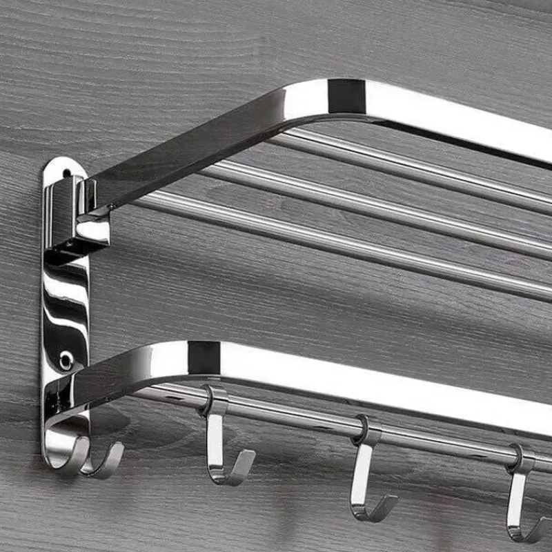 The Blissful Bath Badezimmer-Faltbares Badezimmerregal aus Edelstahl – kompakter Aufbewahrungs-Organizer