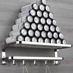 The Blissful Bath Badezimmer-Faltbares Badezimmerregal aus Edelstahl – kompakter Aufbewahrungs-Organizer