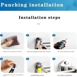 The Blissful Bath Badezimmer-Faltbares Badezimmerregal aus Edelstahl – kompakter Aufbewahrungs-Organizer