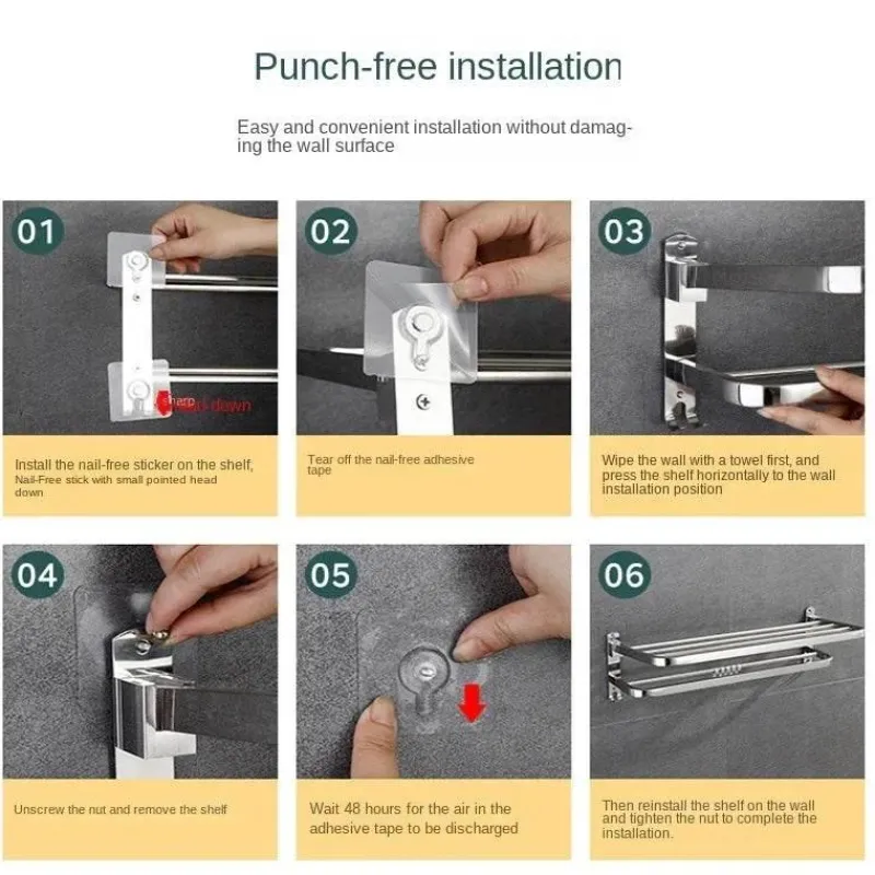 The Blissful Bath Badezimmer-Faltbares Badezimmerregal aus Edelstahl – kompakter Aufbewahrungs-Organizer