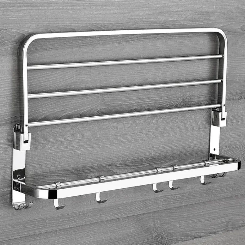 The Blissful Bath Badezimmer-Faltbares Badezimmerregal aus Edelstahl – kompakter Aufbewahrungs-Organizer