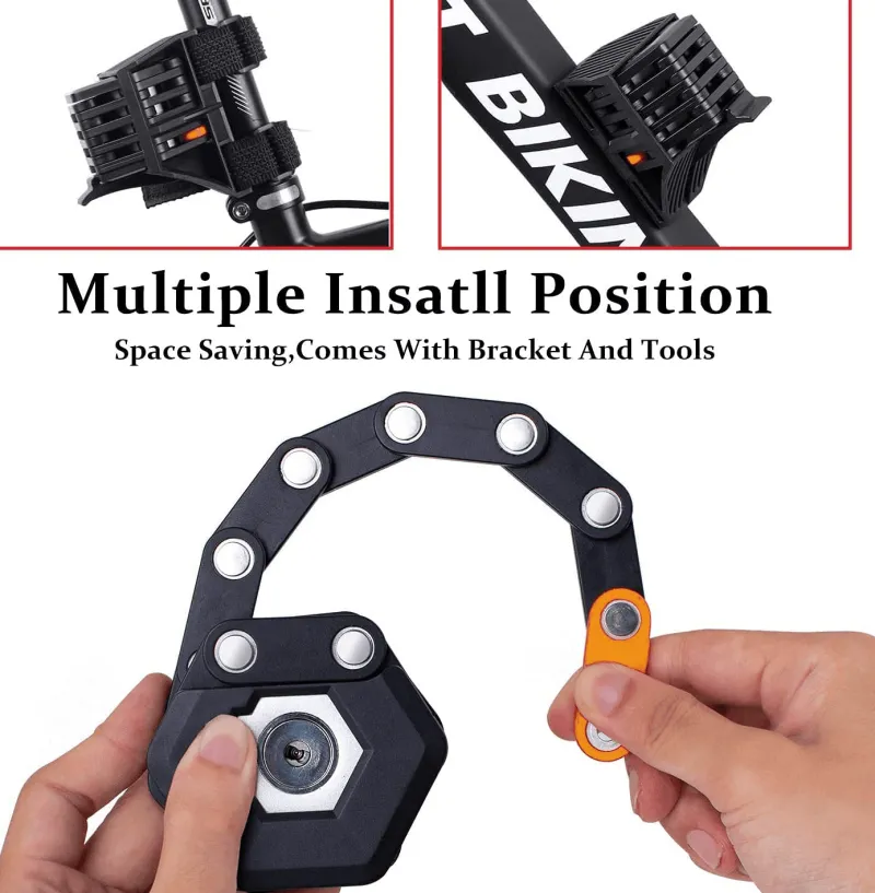 Decor Fahrräder & Verkehr-Faltbares Fahrradkettenschloss mit Diebstahlschutz – Sicheres Fahrradzubehör