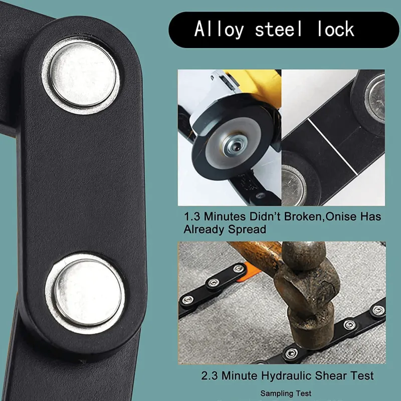 Decor Fahrräder & Verkehr-Faltbares Fahrradkettenschloss mit Diebstahlschutz – Sicheres Fahrradzubehör