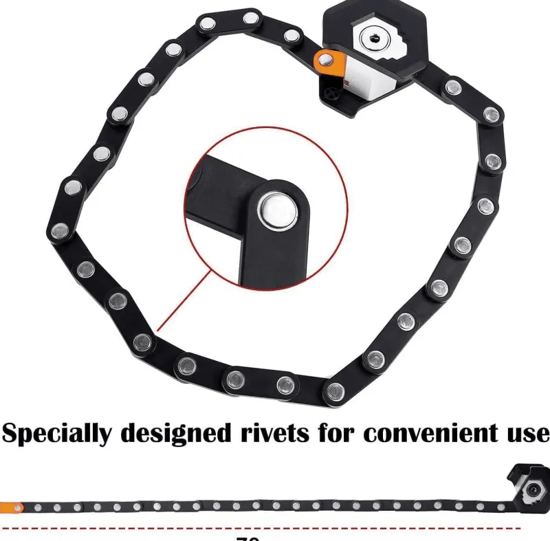 Decor Fahrräder & Verkehr-Faltbares Fahrradkettenschloss mit Diebstahlschutz – Sicheres Fahrradzubehör