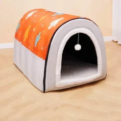 Decor Haustierzubehör|Haustierbetten-Faltbares großes Haustierhaus – gemütlicher Unterschlupf für Katzen und Hunde