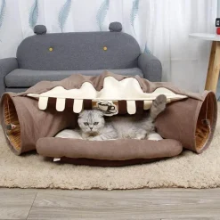 Decor Haustierzubehör|Haustierbetten-Faltbares Haustier-Tunnelbett - Katzen-Hunde-Spielhaus