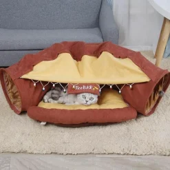 Decor Haustierzubehör|Haustierbetten-Faltbares Haustier-Tunnelbett - Katzen-Hunde-Spielhaus