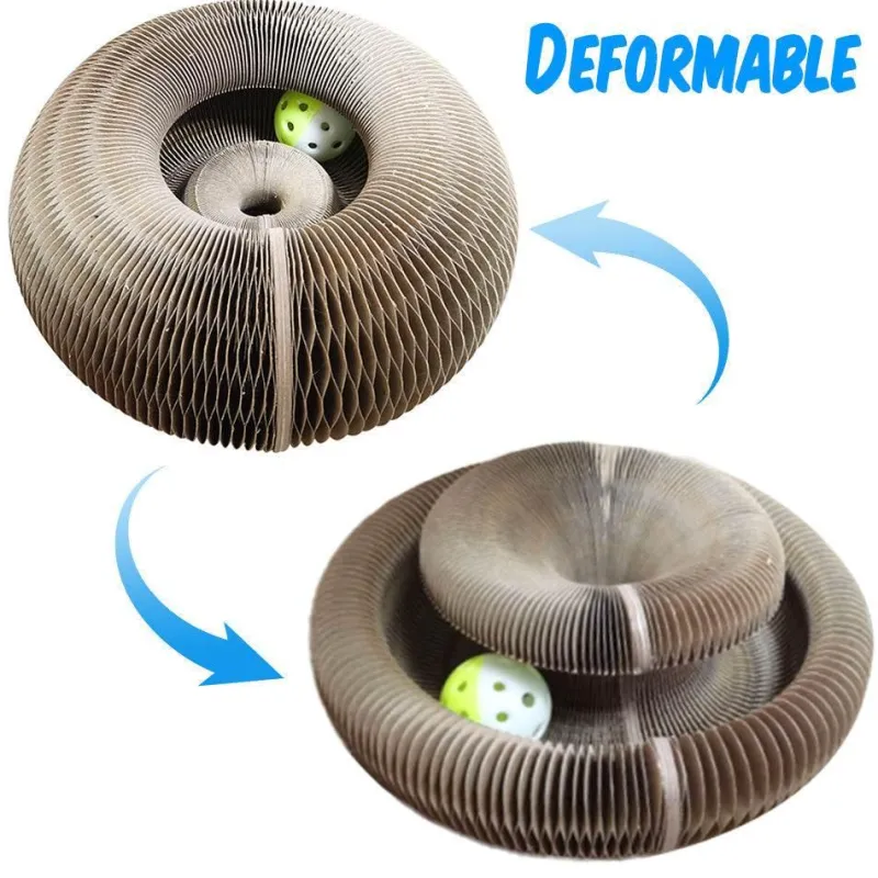 TailTrend Haustierzubehör|Haustierspielzeug-Faltbares Katzenkratzbrett – Magisches Haustier-Spielzubehör