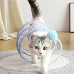 TailTrend Haustierspielzeug-Faltbares Katzentunnelspielzeug – Interaktiver Spielkanal für spannenden Katzenspaß