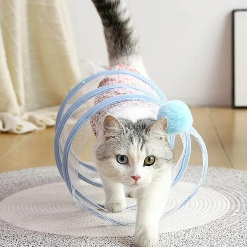 TailTrend Haustierspielzeug-Faltbares Katzentunnelspielzeug – Interaktiver Spielkanal für spannenden Katzenspaß