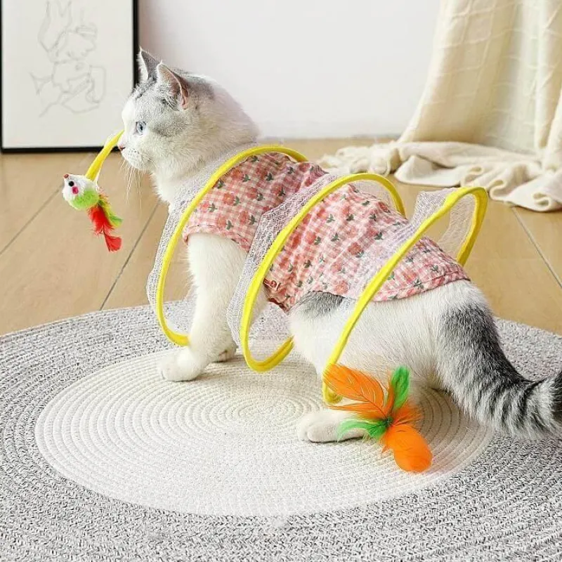 TailTrend Haustierspielzeug-Faltbares Katzentunnelspielzeug – Interaktiver Spielkanal für spannenden Katzenspaß