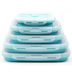 Tom Küche & Esszimmer-Faltbares Lunchbox-Set aus Silikon – langlebige Vorratsbehälter für Lebensmittel