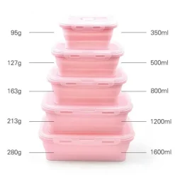 Tom Küche & Esszimmer-Faltbares Lunchbox-Set aus Silikon – langlebige Vorratsbehälter für Lebensmittel