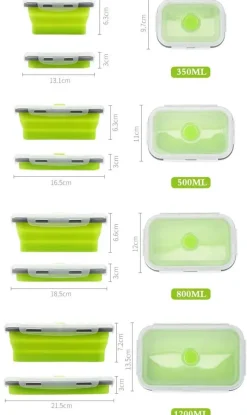 Tom Küche & Esszimmer-Faltbares Lunchbox-Set aus Silikon – langlebige Vorratsbehälter für Lebensmittel