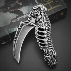 The Outdoor Vault Camping-Werkzeuge|Camping Im Freien-Faltbares taktisches Totenkopfmesser – Kompaktes EDC-Werkzeug