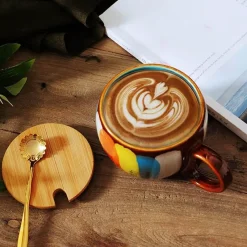 The Decor Haven Küche & Esszimmer-Farbenfrohe handgemachte Kaffeetasse - Sammlerstück