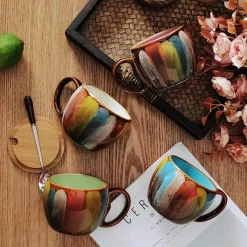 The Decor Haven Küche & Esszimmer-Farbenfrohe handgemachte Kaffeetasse - Sammlerstück