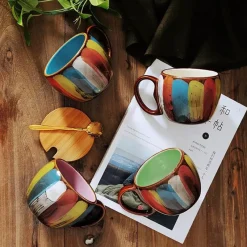 The Decor Haven Küche & Esszimmer-Farbenfrohe handgemachte Kaffeetasse - Sammlerstück