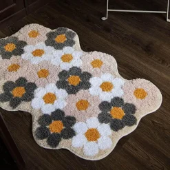 Warm Weaves Boden & Teppiche-Farbenfroher Blumenteppich - Dekorativer Blumenteppich