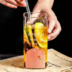 Plates u0026 More Küche & Esszimmer-Farbenfroher 400-ml-Kaffeebecher aus Glas – vielseitiges Trinkgeschirr für Milch, Bier, Tee und mehr