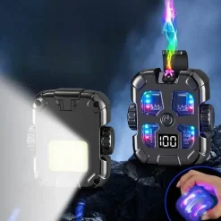 Cozy Living Camping Im Freien|Outdoor & Garten-Farbenfrohes, wiederaufladbares, flammenloses Feuerzeug – Pulslichtbogen-Design