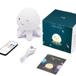 Bright Accents Beleuchtung-Farbwechselndes Quallen-LED-Nachtlicht – Ozeanlampe für Kinder