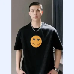 Damen Everly u0026 Lace Herrenbekleidung|Damenbekleidung-Farbwechselndes Smiley-T-Shirt – Unisex Pailletten-Mood Swing Top