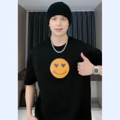 Damen Everly u0026 Lace Herrenbekleidung|Damenbekleidung-Farbwechselndes Smiley-T-Shirt – Unisex Pailletten-Mood Swing Top